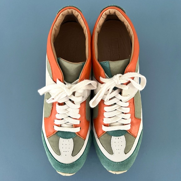 MM6 Maison Martin‎ Margiela Neo Colorblock Low Top Green Orange White Sneakers - Picture 5 of 8